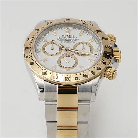 rolex daytona automatic two tone with white dial en12940|Rolex daytona 40mm dial.